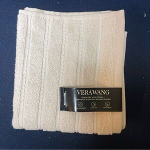 Vera Wang Geo Stitch Hand Towel Cotton Pink Salt White Color OEKO-TEX Standard